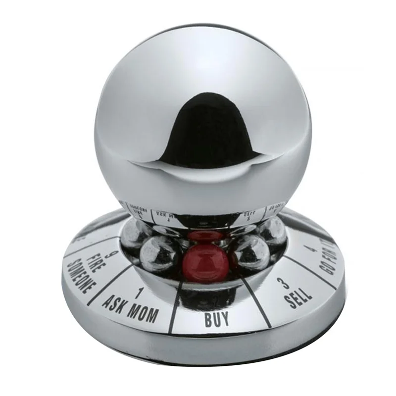 

A72I Prophecy Fate Decision Ball Decision Maker Ball Home Office Anti-Stress Decompression Toy Desktop Decoration Gift-Silver