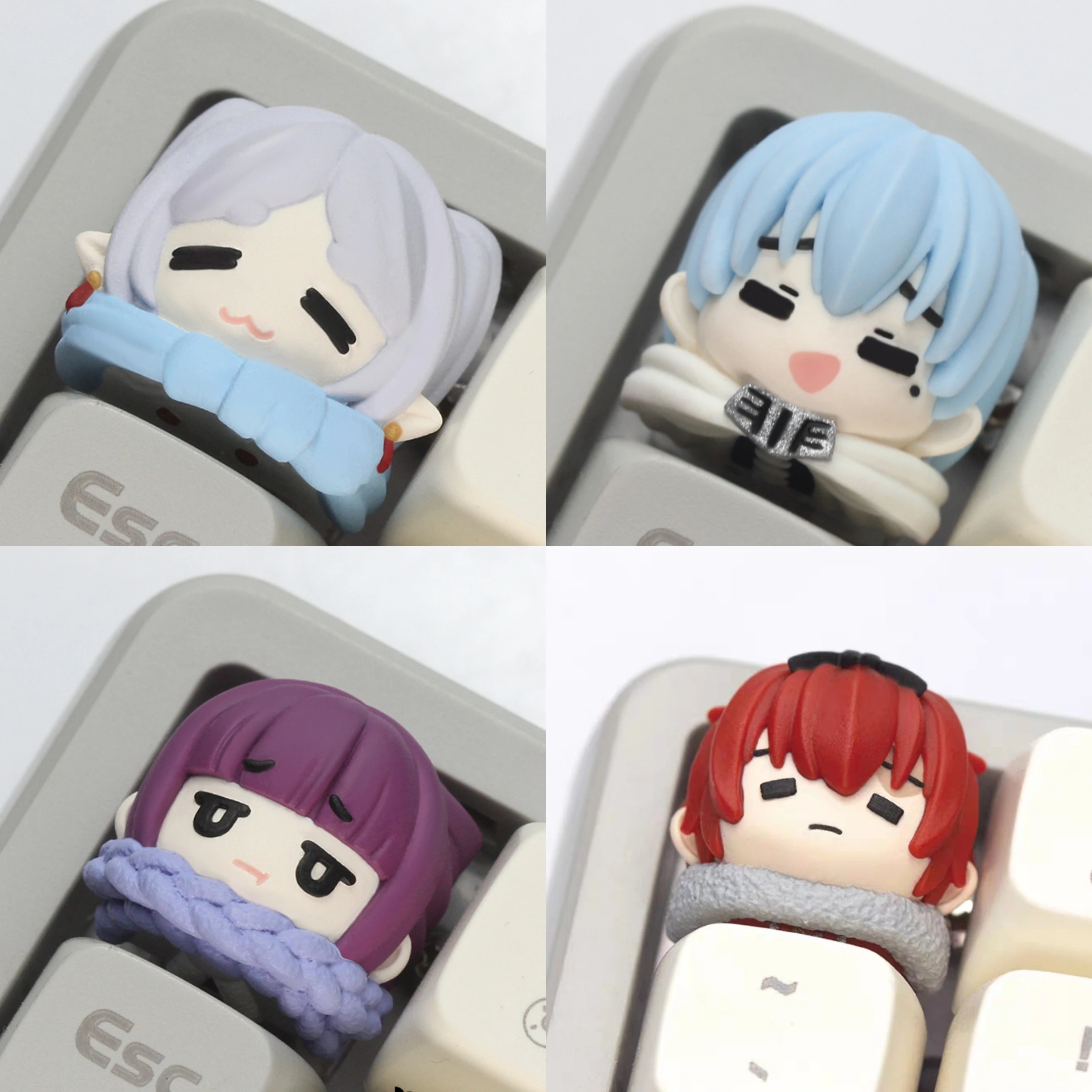 

Frieren At The Funeral Keycap Resin Handmade Keyboard Caps Anime Keycaps for Mechanical Keyboard Accessories Girl Gift Cute Fern