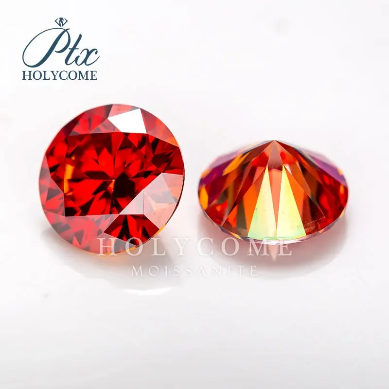 Red Loose Moissanite Pedras para Mulheres, 100% Real Gemstone Lab, Material do Anel de Diamante, GRA Pêra, Redondo, Esmeralda, Coração, Corte Oval, Jóias