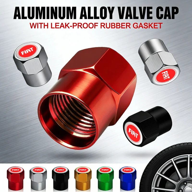 4 Stück Metall-Reifenventilkappen Radstaubschutz Auto-Zubehör für Abarth FIAT Punto 500 Tipo Stilo Palio Bravo Doblo Panda
