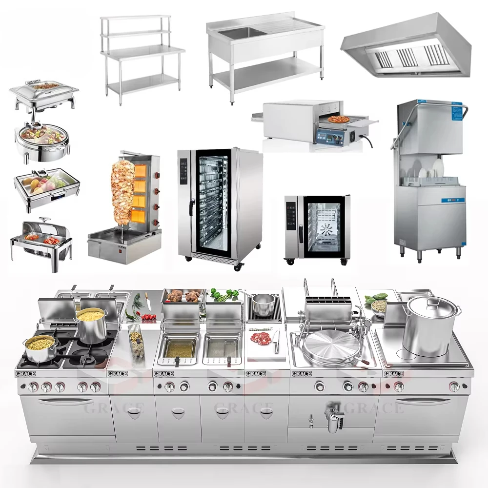 Other Hotel Restaurant Supplier Heavy Duty Seafood Buffet Gas Stove Kitchen Cooking Set Commercial Restaurant Equipment