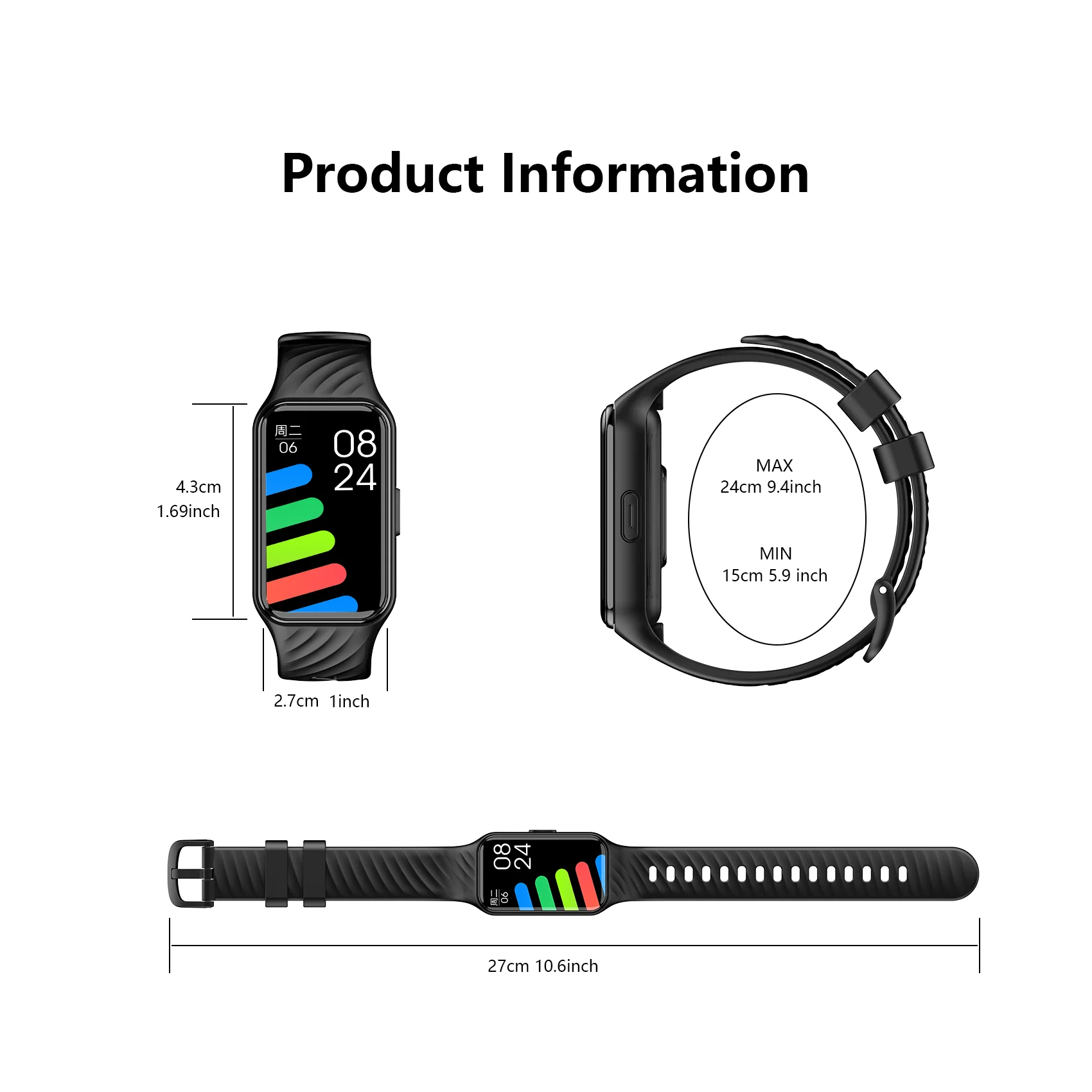 IOWODO ใหม่ R10 สมาร์ทนาฬิกาจอแสดงผล TFT เลือดออกซิเจน Heart Rate ความดันโลหิตสุขภาพบลูทูธการตรวจสอบผู้ชายผู้หญิง Smartwatch