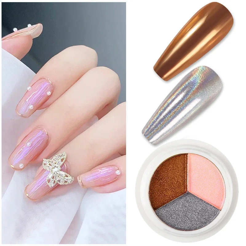 

Aurora Solid Mirror Nail Powder Glitter Dust - Metal Effect UV Gel Polish Pigment for Creative Nail Art Decorations