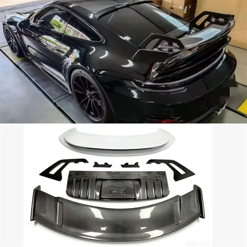 

For Porsche 911 992 Real Carbon Fiber Tail Wing Wing Rear Trunk Lip Car Accessories Refit Decoration Spoiler Kit