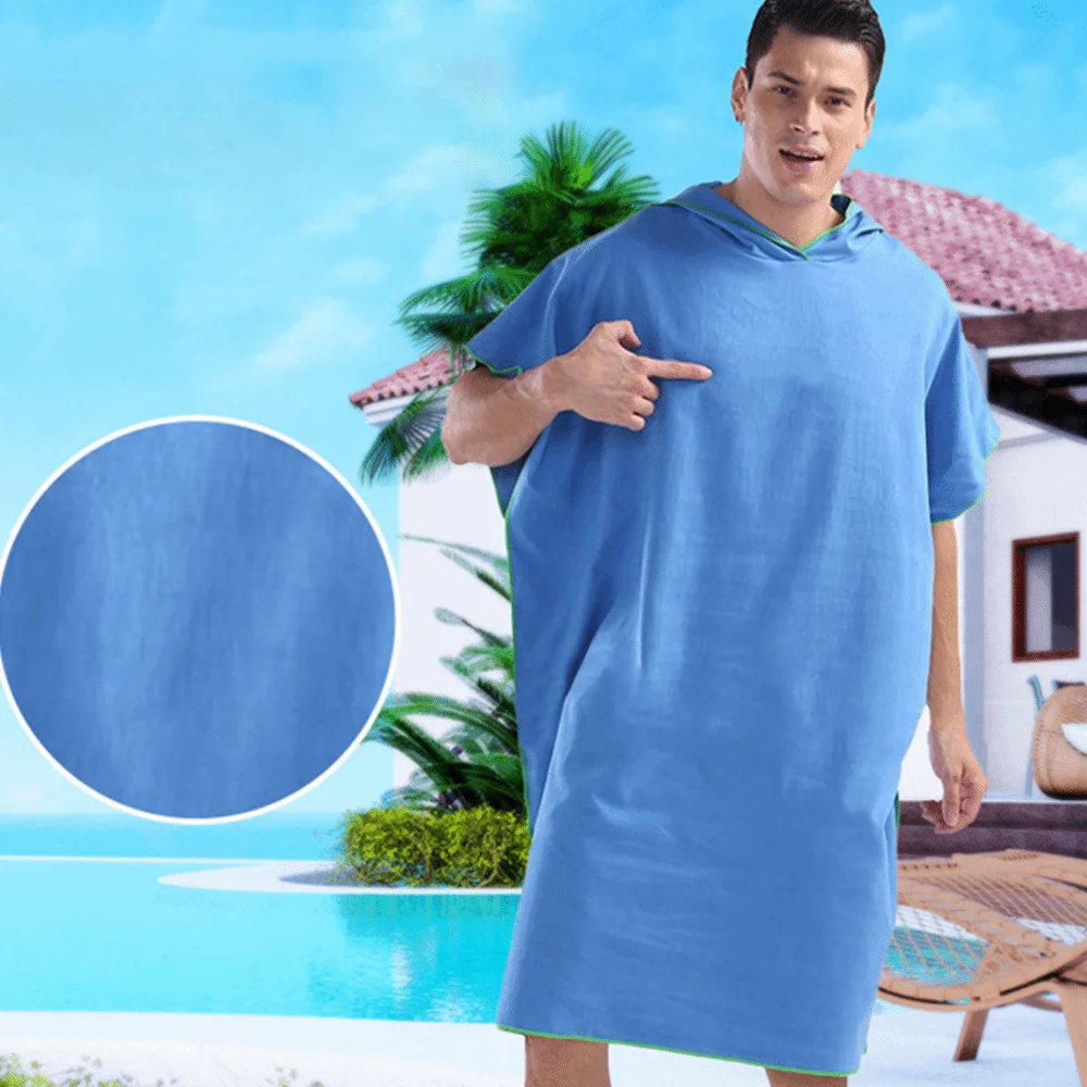 

Microfiber Quick-drying Swimming Towels Absorbent Hooded Swimming Dry Towels Color Quick Dry Beach Poncho Towels Beach
