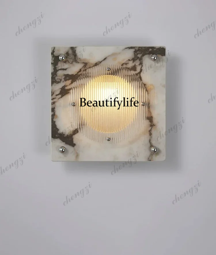 M138 French square bedside wall lamp, new corridor aisle living room TV background wall lamp