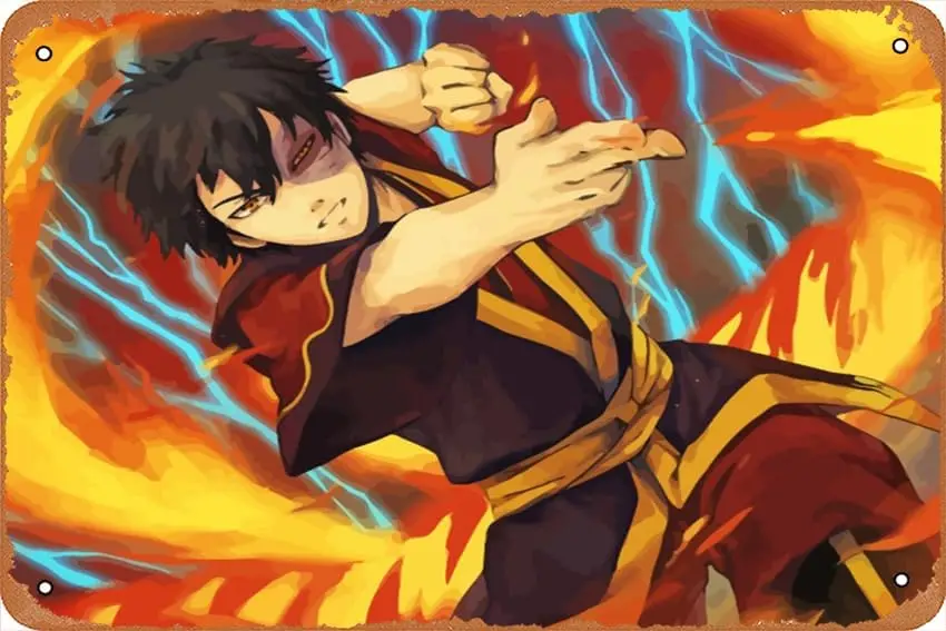 Zuko Avatar Anime Posters Retro Metal Signs Vintage Wall Decor Art Tin Sign, 8X12 Inch (20X30 CM) sign