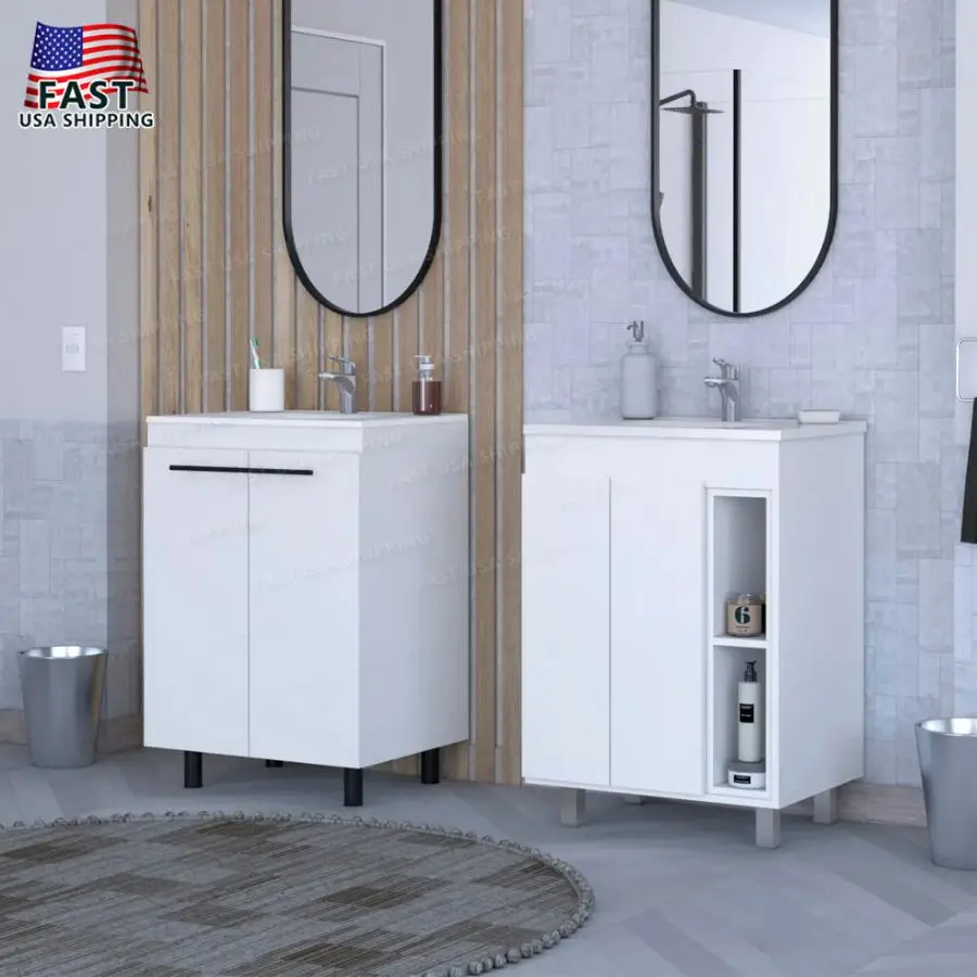 Weißes 2-teiliges Badezimmerset