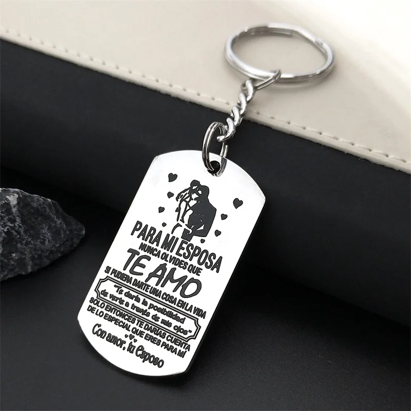 Wedding Para Mi Esposa Nunca Olvides Que Te Amo Keychains Stainless Steel for my wife Love Keychain for Women Jewelry K857