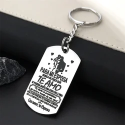 Wedding Para Mi Esposa Nunca Olvides Que Te Amo Keychains Stainless Steel for my wife Love Keychain for Women Jewelry K857