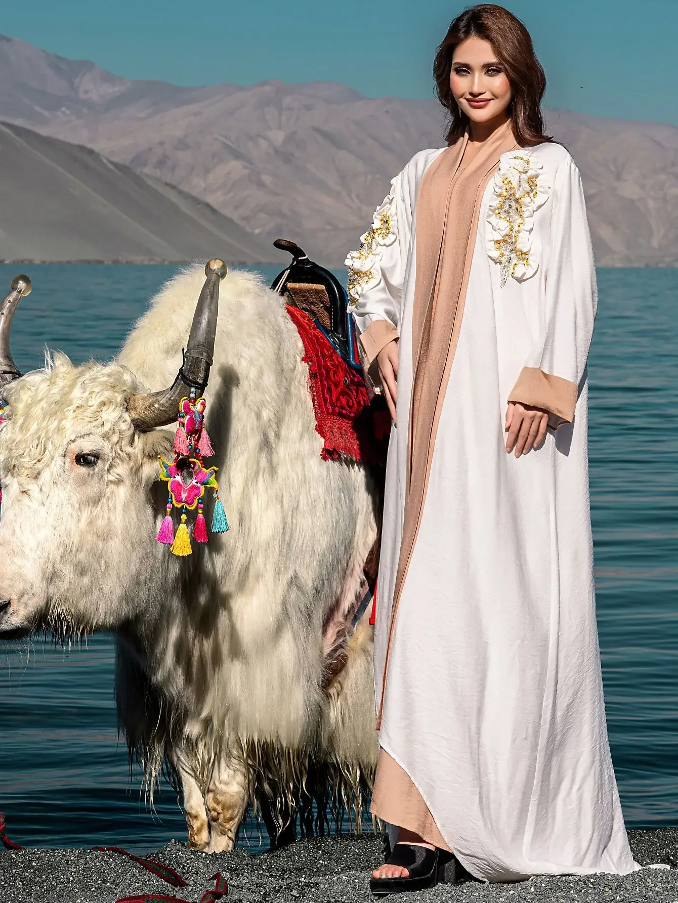 فستان العيد للنساء عباية حفلة فساتين طويلة 2 قطعة مجموعة قفطان إسلامي رداء جلابية رمضان قفطان إسلام 2026 فيستدوس لارجوس #2