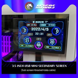 Computer Monitor For Mini Case 3.5 Inch IPS TYPE-C Secondary Screen CPU GPU HDD Monitoring USB Display AIDA64
