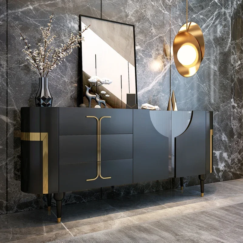 

Entrance cabinet modern simple villa rock plate sideboard high-grade decorative partition locker