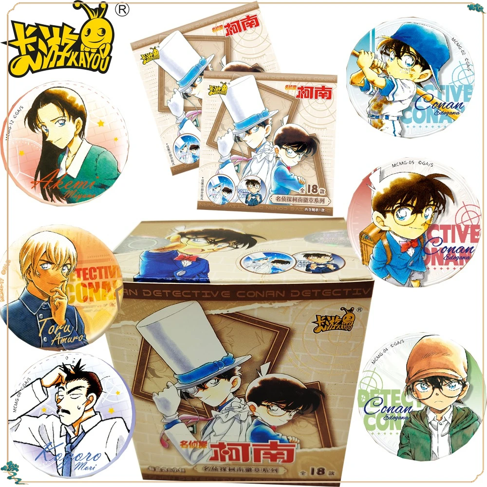 

New KAYOU Original Detective Conan Anime Peripheral Q-version Characters Badge Fashion Trend Decorative Accessories Kids Gifts
