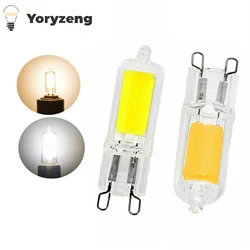 Ściemnialna żarówka kukurydza LED Mini G9 COB 3W 5W szklana lampa kryształowa 220V 240V lampa 360 zastępuje Halogen