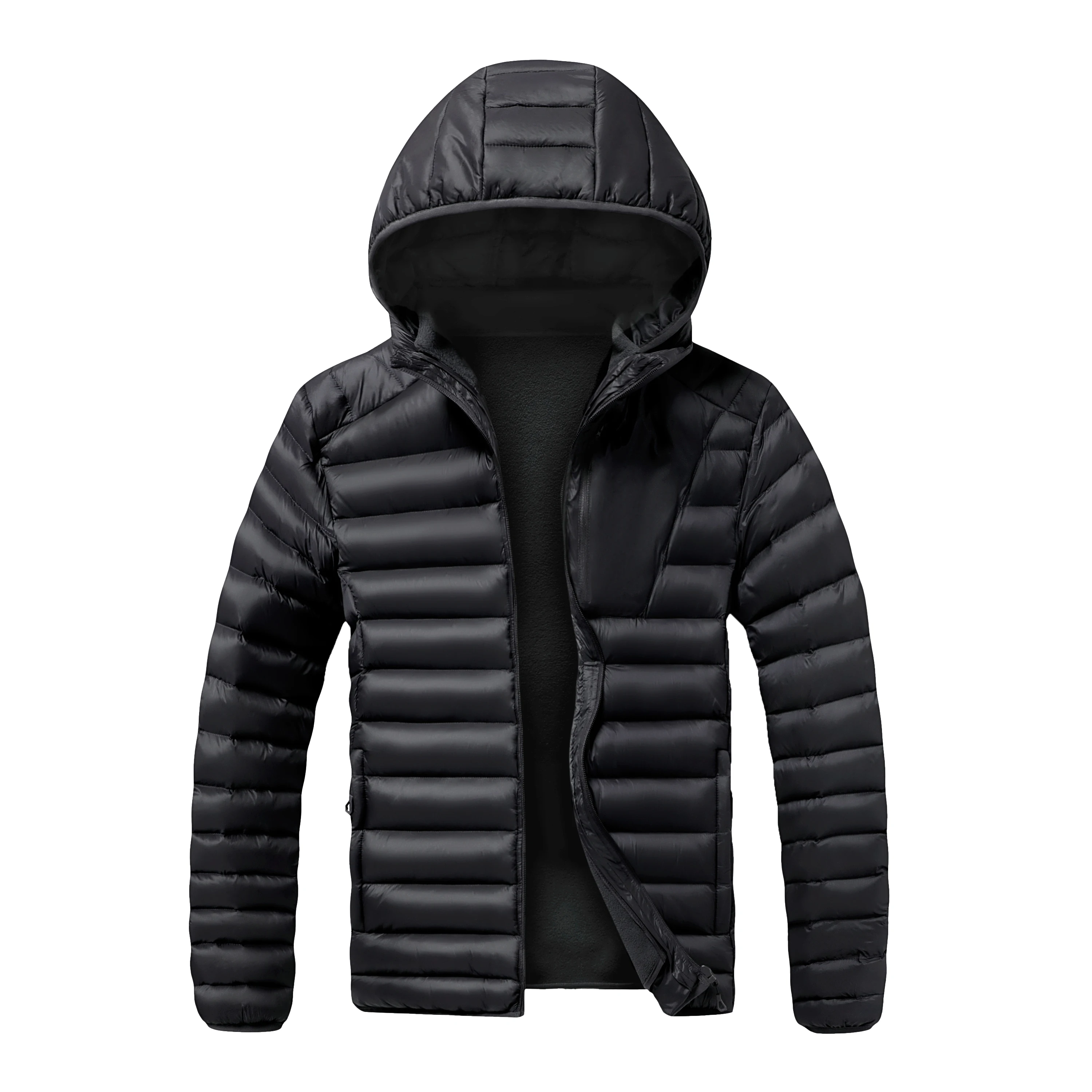 Winter Men's Detachable Hooded down Jacket Lightweight Warm Windproof Two-Piece Outdoor Thick Cotton Coat