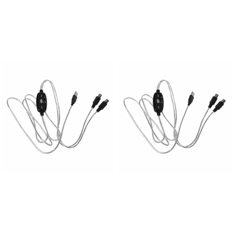 2X USB In-OUT MIDI Cable Converter PC إلى Music Keyboard Adapter Cord