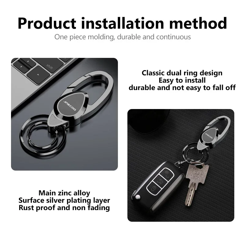 Metal Keychain Ring, Car Key Pendant Decoration Accessory for JAECOO J7 J8 J5 J6 J7 PHEV J8 AWD OMODA C5 C7 C9