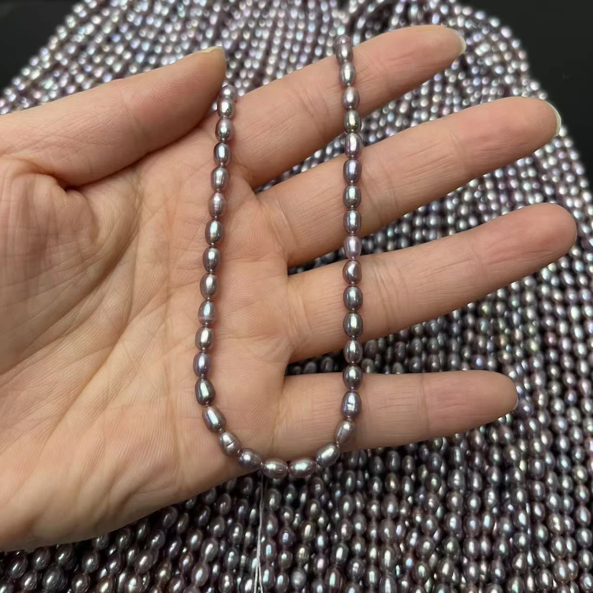 AAA 4-5mm Rice High-quality Deep Purple Natural Freshwater Pearls Loose Beads for Jewelry Making DIY Necklaces Accessories 36cm