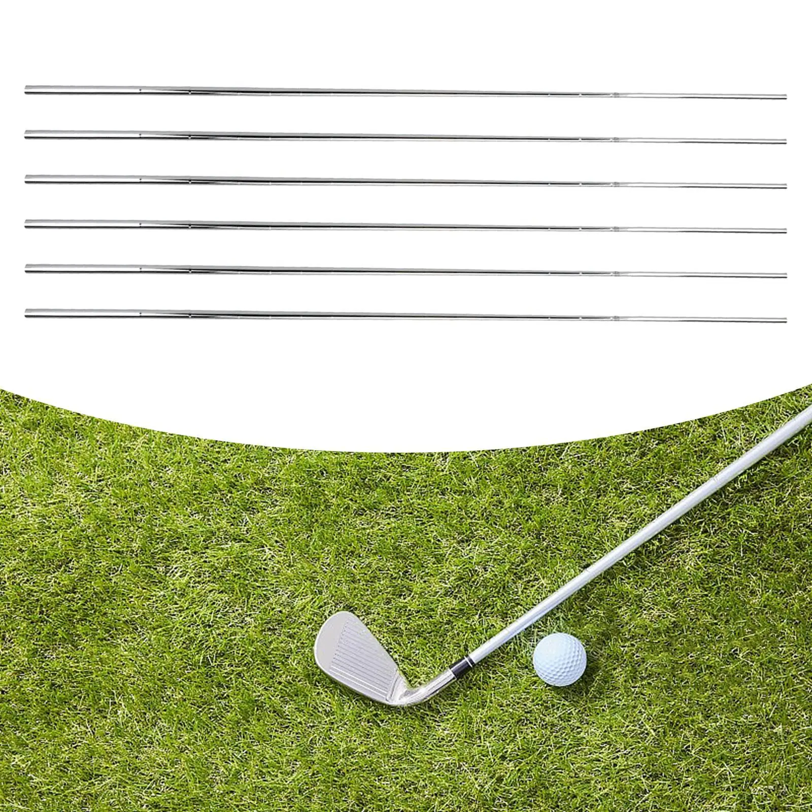 Aço inoxidável Golf Iron Club Eixos, Equipamento Forte, Auxílio De Formação para Adultos, Prática de Esportes ao ar livre, Golfista Iniciantes, 6 Pcs