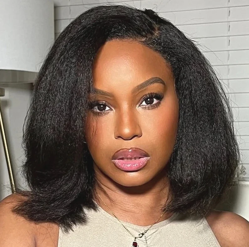 glueless-kinky-straight-short-bob-wig-100-human-hair-13x4-hd-transparent-lace-frontal-peruvian-remy-soft-yaki-wear-and-go-style