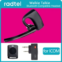 Walkie talkie Bluetooth-Compatible Headset Handsfree PTT Earpiece for ICOM IC-V82 IC-V85 IC-F3000 F3001 F3002 F3003 F3011 F4011