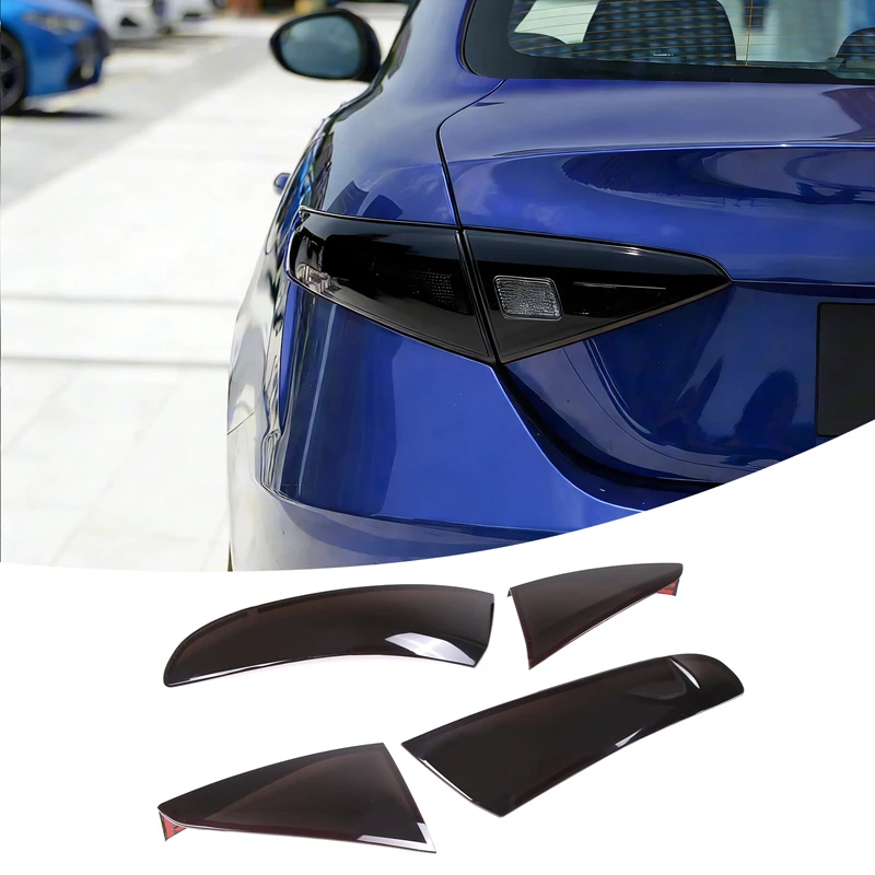 For Alfa Romeo Giulia 2017-2022 Black Car Tail Light Cover Indicator Reversing Light Protection Cover Decoration Accessories