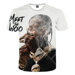 2024 New Popular Rapper Pop Smoke 3D Printed T-shirt Rapper Pop Smoke Hip Hop Cool Men Women Shirt Hip-hop Round Neck Half Tops