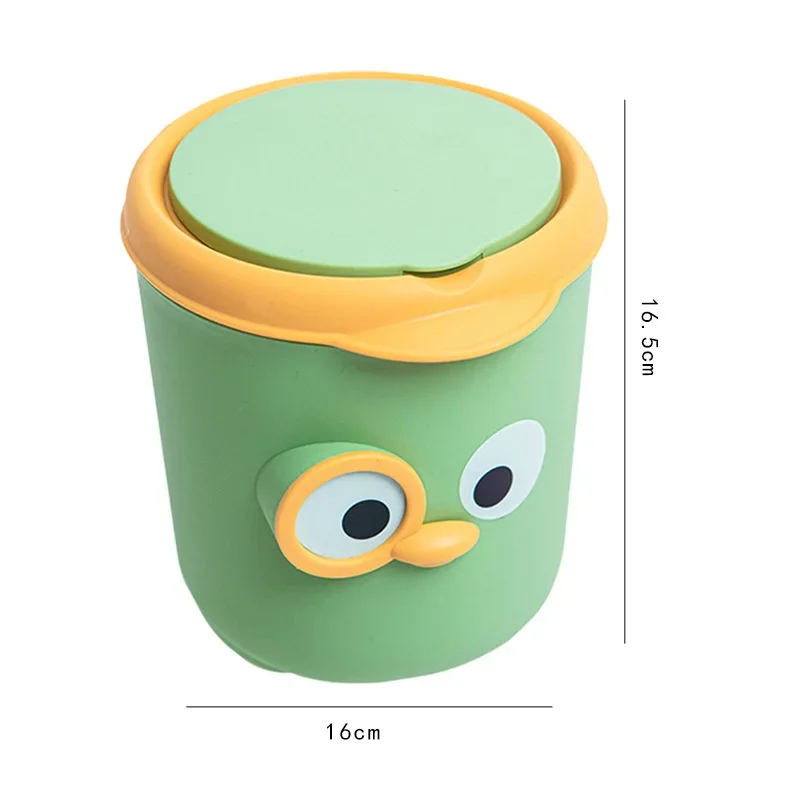 Desktop Trash Can Cute Dustbin Mini INS Simple Belt Lid Small Storage Bucket Kitchen Basket Garbage Bin for Office Home Rubbish