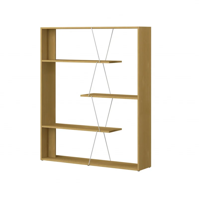 custom.Factory Direct Shelves Easy Installation Light Wood Grain Style Storage Rack Books and Groceries Living Room Bookshel