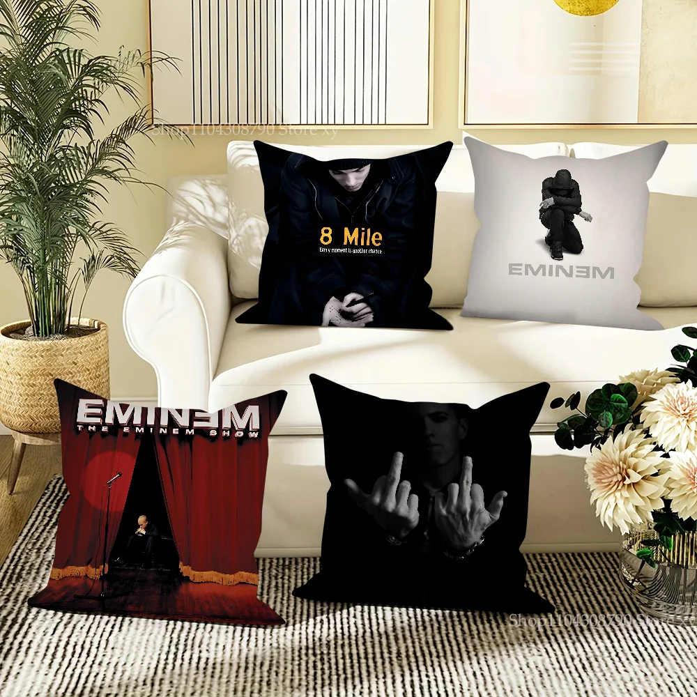 Hip Hop Rapper E-Eminem Pillow Case Fashion Square Pillowcase Bedroom Sofa Room Ins Decoration Leisure Cushion Cover 40x40