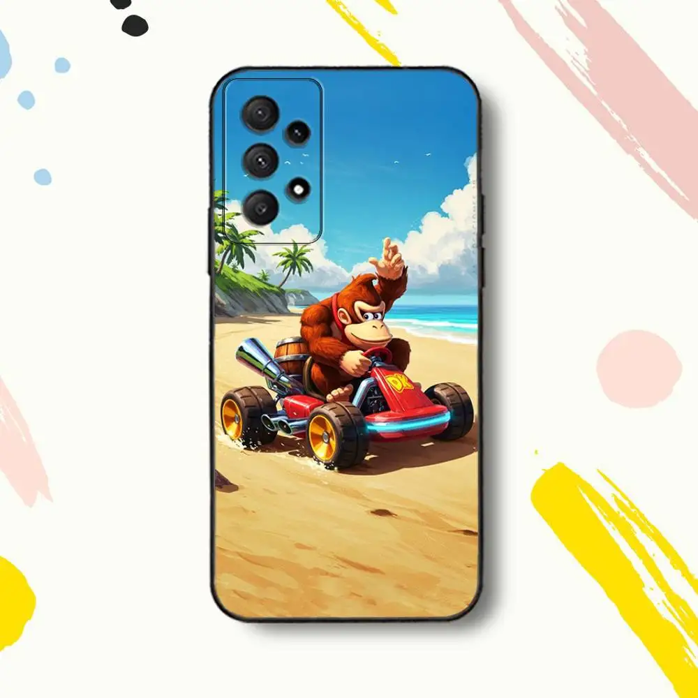 حافظة هاتف كلاسيكية D-Donkey K-kong لهاتف سامسونج جالاكسي A 80,72,73,91,53,22,51,52,5G,Plus,J,Note غطاء أسود ناعم