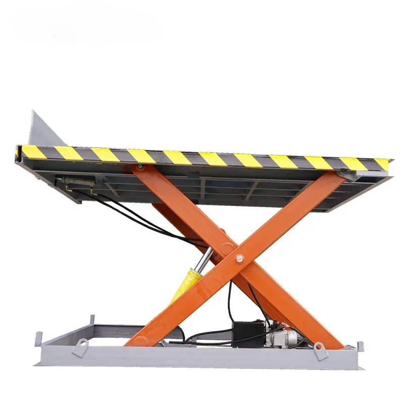 Customized Hydraulic Stationary Scissor Lift Platform Loading Dock 5 Ton X-Lift Table with Extension Ramp