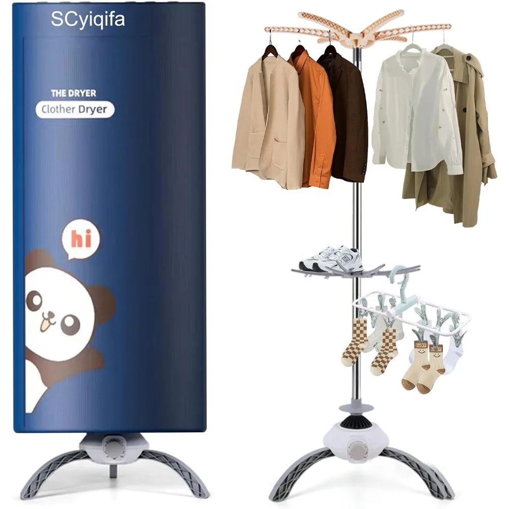 Portable Clothes Dryer for Laundry, Mini Dryer for Apartments Travel and RV Drying Clothes Underwear and Shoes Small Electric Qu