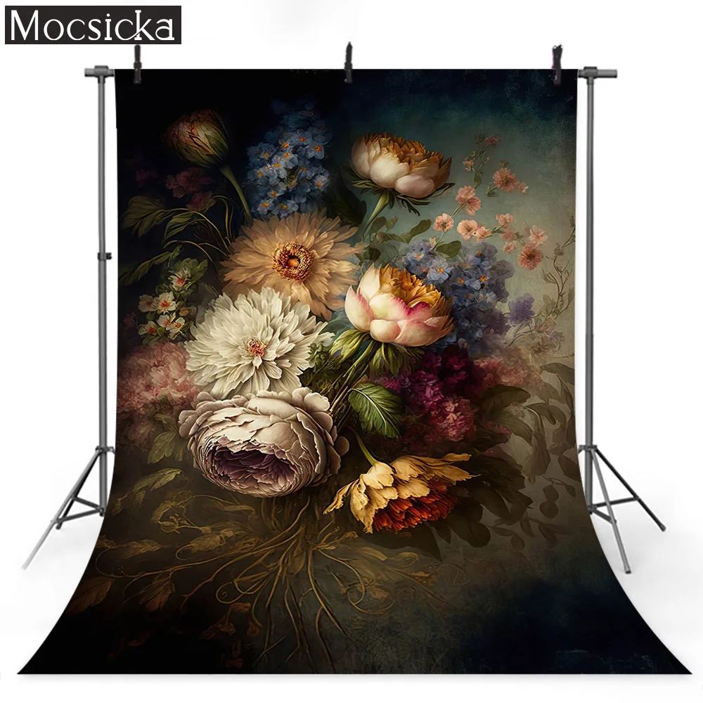 

Mocsicka Vintage Floral Photography Backdrops Retro Floral Backgrounds Photography Accessories Adult Portrait Photo Studio Props