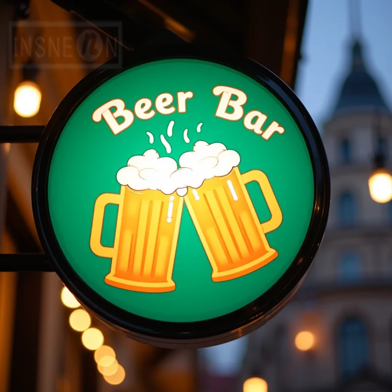 Custom Waterproof Round LED Light Box for Juice Bars Acrylic Double Sided Refreshing Drink Sign Wall Mounted Display