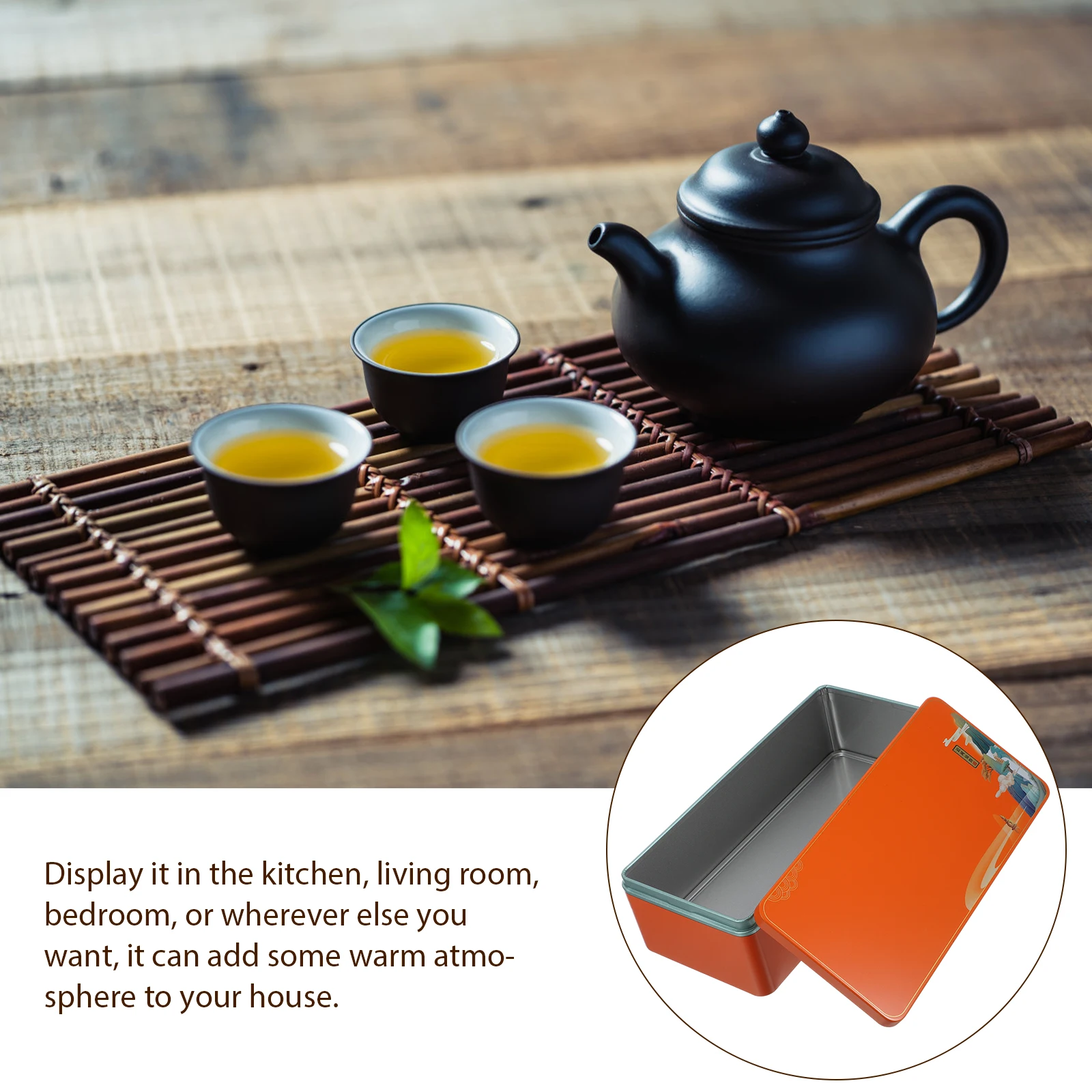 

1pc Tinplate Storage Jar For Leaves Airtight Canister With Lid Food Grade Container Kitchen Home Office Tea Tin Box Loose Tea