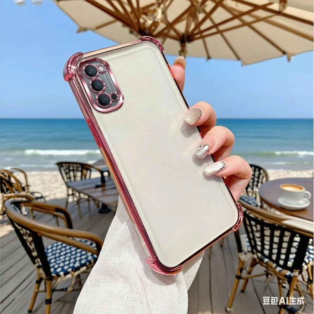

Electroplated 4-Corner Shockproof Android Phone Case for OPPO Reno4 5G Military-Grade Anti-Drop Durable Matte Covers