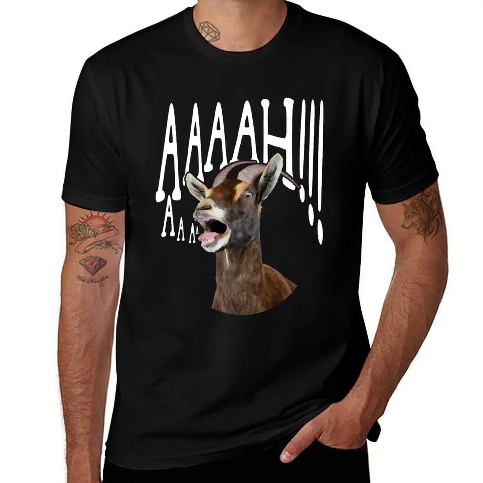 Ahhh Screaming Goat Gift Funny Goat Lover T-Shirt Festival Short Sleeve T-Shirt