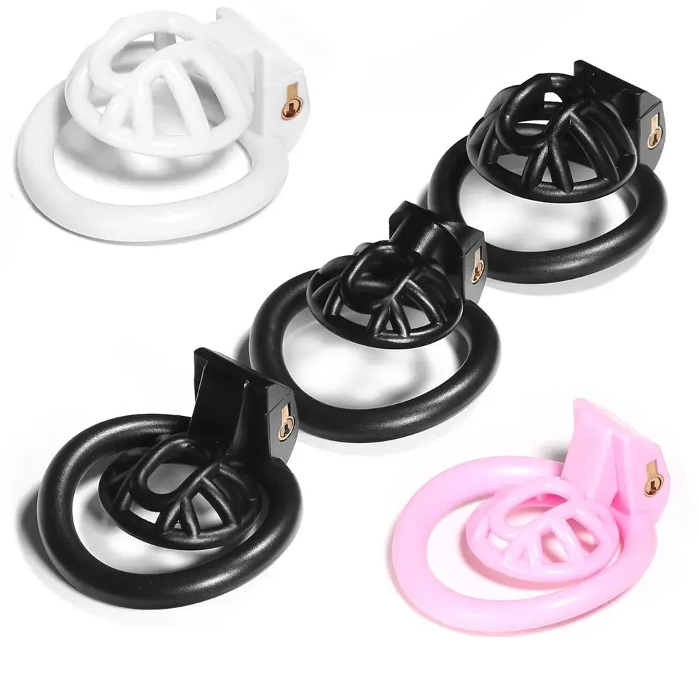 Negative Chastity Cage for Sissy Sex Toys with 4 Size Cock Rings Pink/Black/White Bdsm Penis Lock Adult Toys for Men