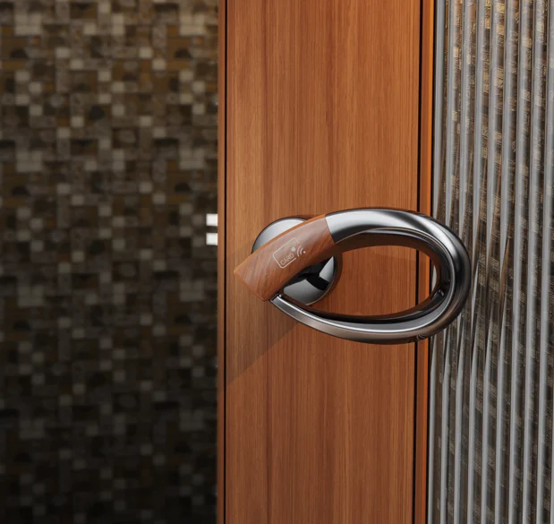 High-end Ring Handle Art Hotel Locks Rfid Card Hotel Door Lock  Remote Control with Mobile Key