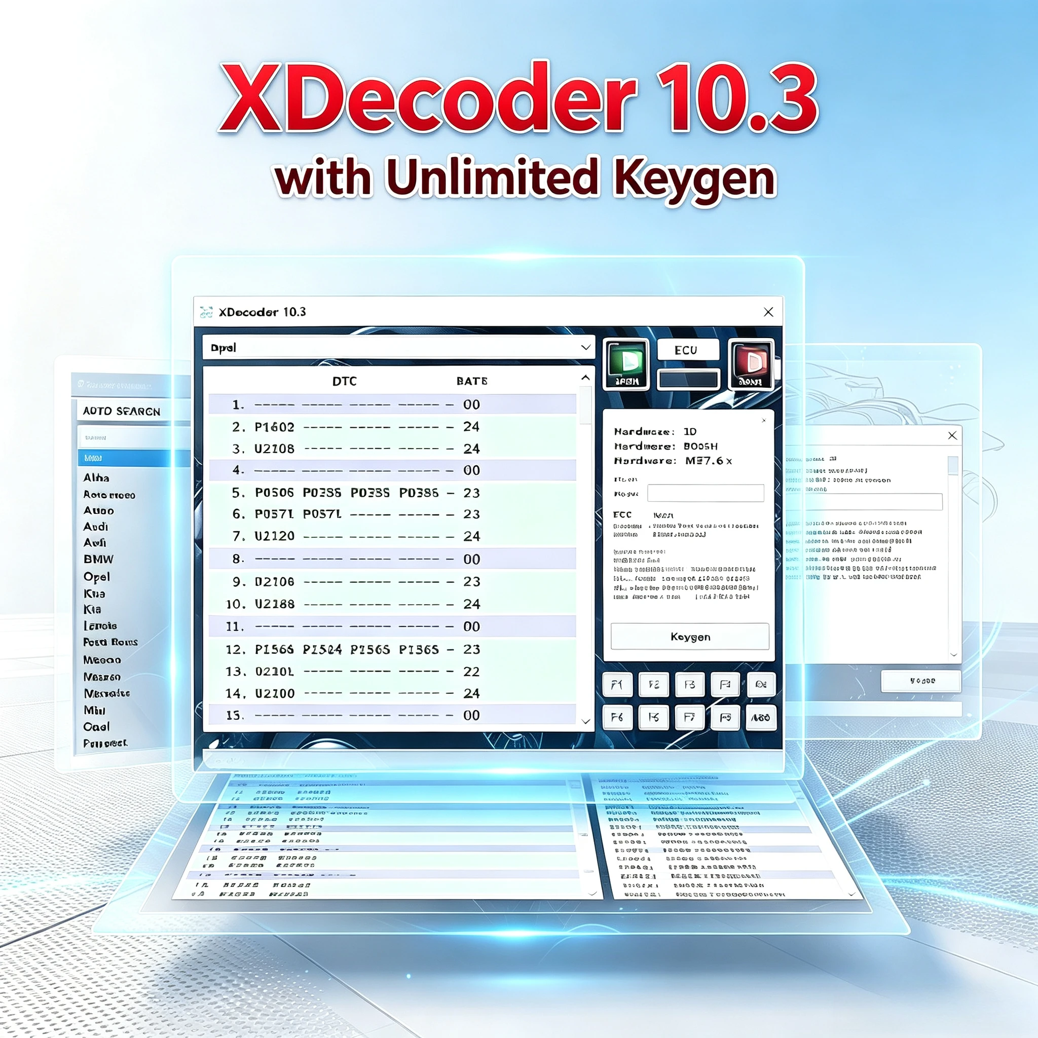 Newest XDecoder 10.3 DTC OFF Tool - Error Code Delete Software for Cars & Trucks - Works on Windows Laptop