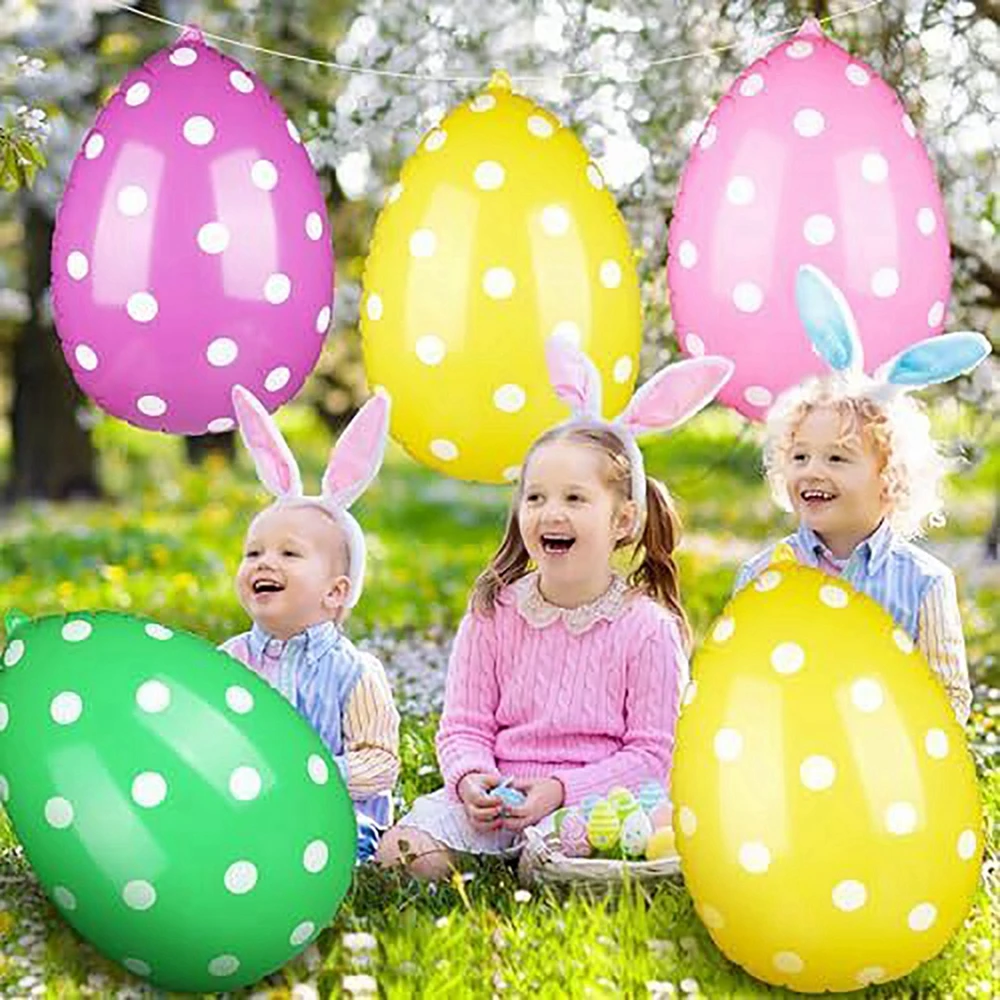 6pcs Easter Eggs Hunt Chicken Rabbit Party Happy Easter Party Decor For Home Easter Kids Toys Gifts Favor 16/24 Inch