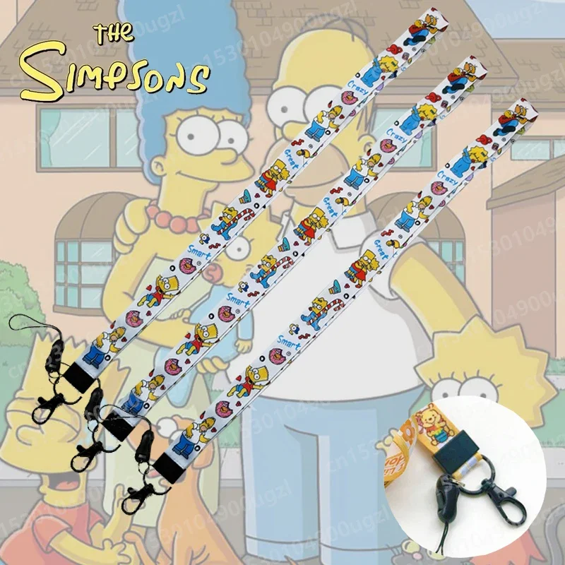 

Hot Simpsons Classic Animation Series Mobile Phone Lappet Cartoon Long Neck Mobile Phone ID Card Sleeve Rope Is Not Easy To Lose