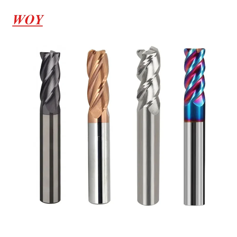 

WOY Corner Radius End Mill CNC R Bullnose Cutter Tungsten Carbide Steel Metal Router Tool 3 4 Flutes R0.5 R1 Surface Machining