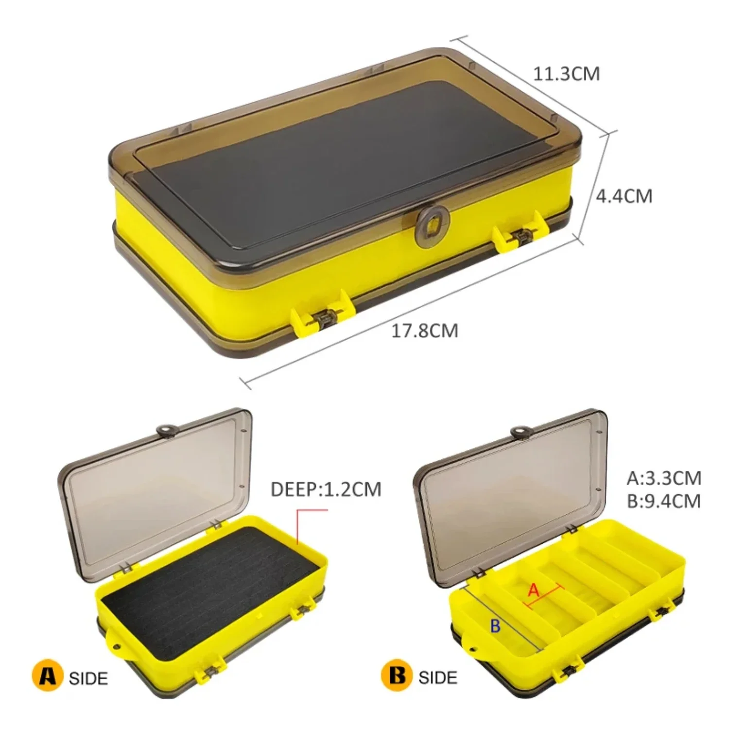 Fishing Box Multi- Double sided Portable Sponge Pad Fly Lures Container Jig  Hook  Bait Case Accessories Box