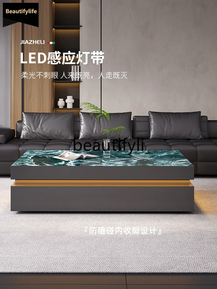 

GG Coffee Table Living Room Light Luxury High-end Italian Minimalist Villa High-end Luxury Stone Coffee Table