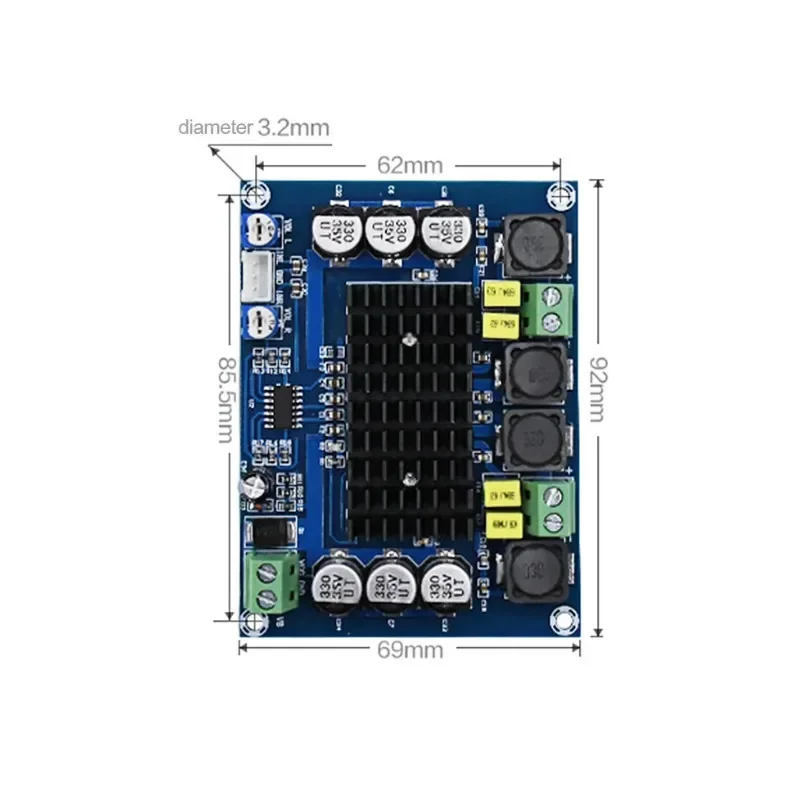 SOTAMIA 120W x2 TPA3116 Amplificador de potência Placa de áudio TPA3116D2 Amplificadores de som estéreo 2.0 Mini Amp Amplificador Home Theater DIY