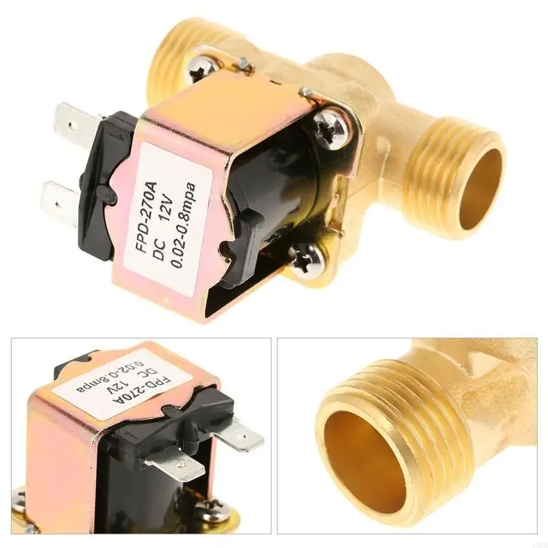 

4xfd Соленоид DC12V для латуни с твердым клапаном Обычно закрытый электрический соленоид FO