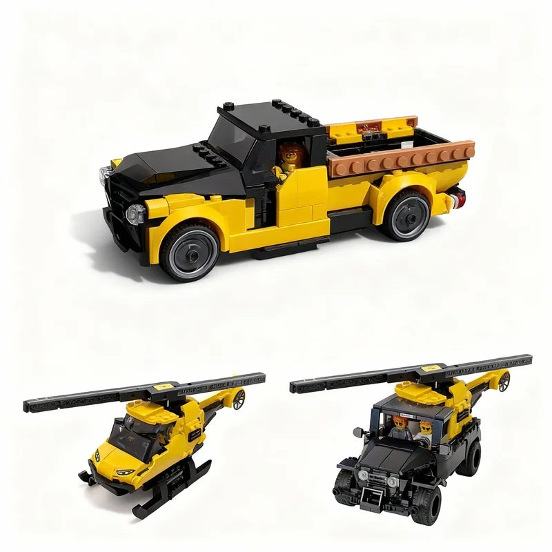 

NEW 811PCS MOC City Champions Super Car 5 In 1 Model Technology DIY Creative Assembly Building Blocks Display Birthday Gift Set